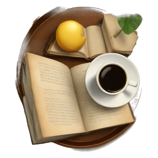 vintage tray with book and coffee on it sticker