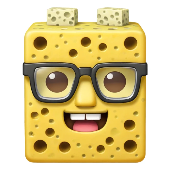sponge with buck teeth and glasses wearing a Minecraft shirt sticker