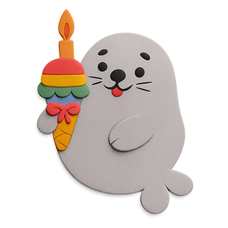 Remove all confetti from the image. Make the ice cream look more colorful and add a tiny ribbon to it, keeping the paper-craft style and color palette. sticker