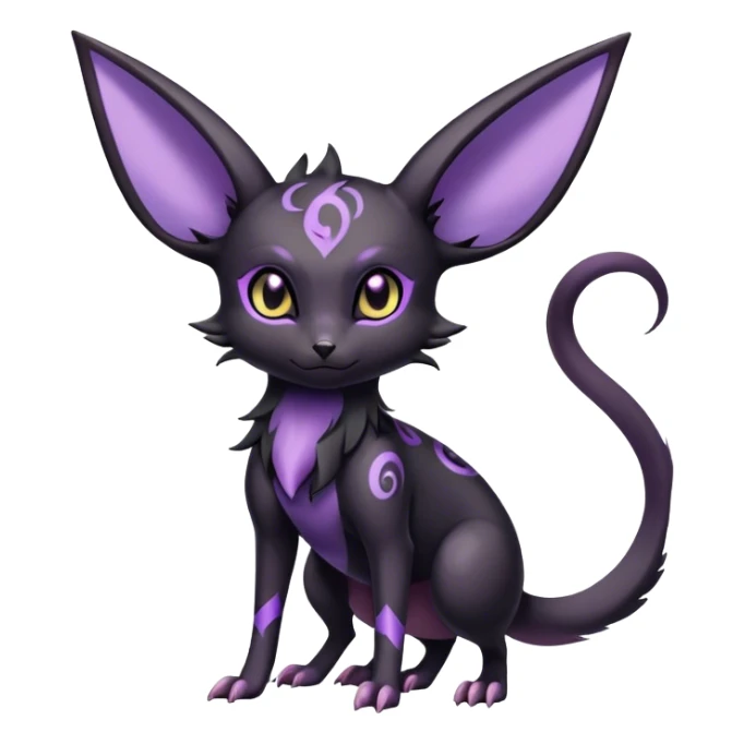 Dark evil shadow Noibat-Umbreon-Espeon-hybrid, full body, special markings sticker
