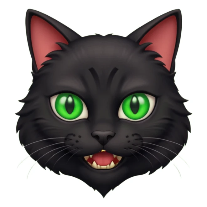 scary black cat with fur raised and back arched sticker