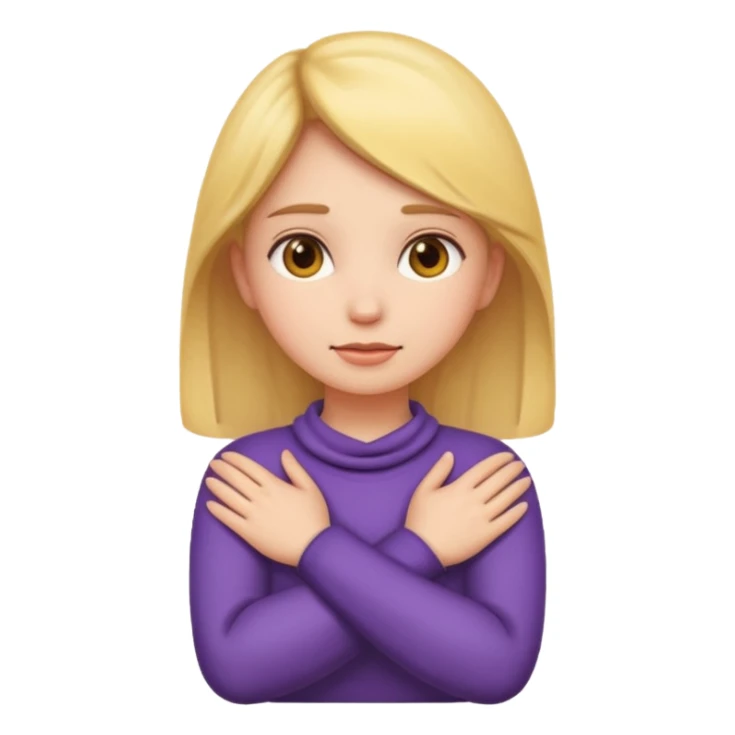 make a girl emoji crossing hands around neck sticker