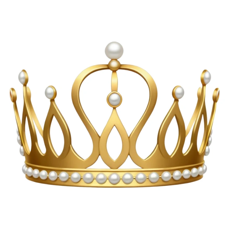ornate gold tiara with pearls sticker