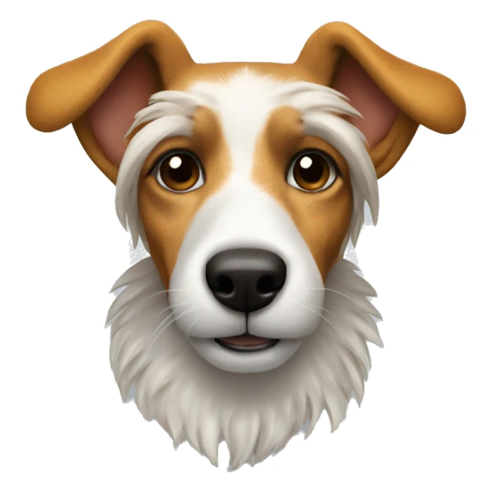 a jack russel wearing a lion's mane sticker