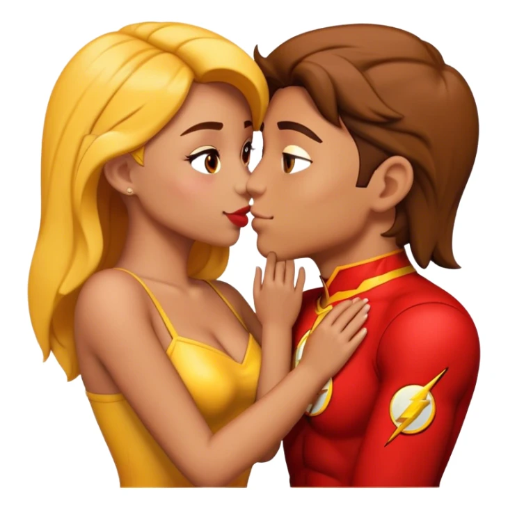 The Flash in Kiss She Flash Girl Romantic "3d Emoji Old" sticker