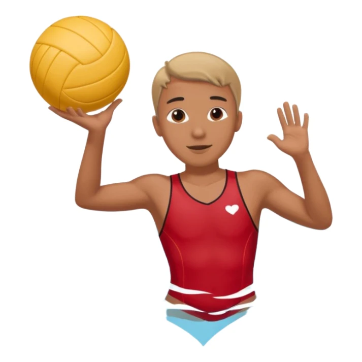 Natación  y voley en un corazón de color  sticker
