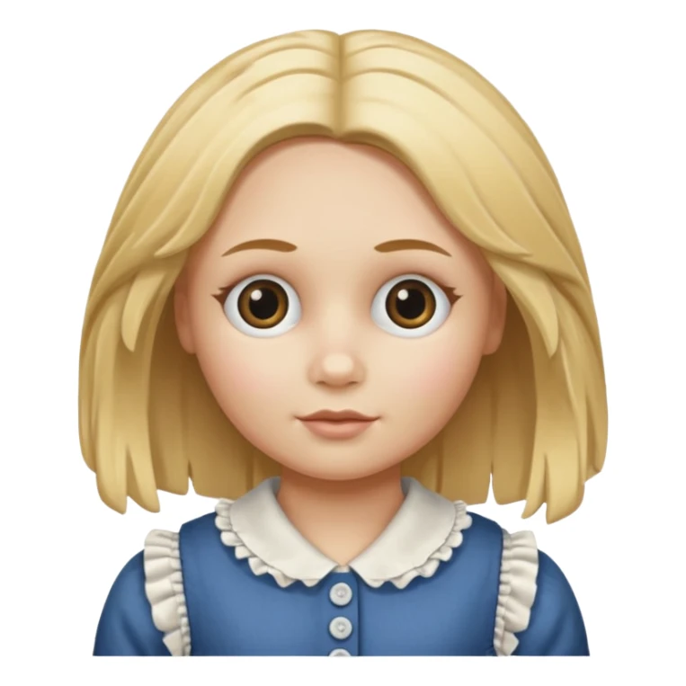 rag doll with button eyes blond hair sticker