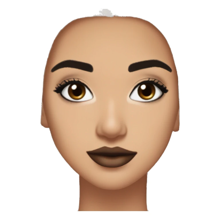 Maddy Perez euphoria show teenager: warm brown eyes, bold black sharp eyeliner, dark arched brows, full nude-berry lips, light skin, high cheekbones, sleek dark brown long straight hair in ponytail, sparkly rhinestones on eyelids 

 sticker