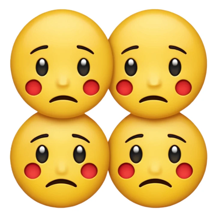 two emojis not happy stuck together no pink cheeks only two  sticker