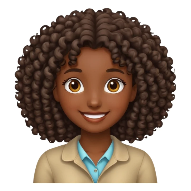 Haz un emoji de una chica definiendo sus rulos  sticker