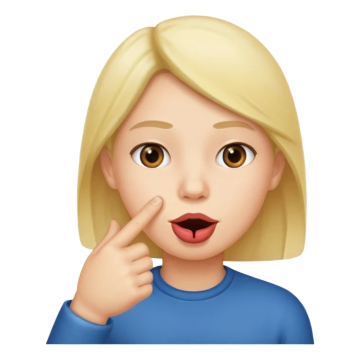 El emoji con él dedo en la boca  sticker