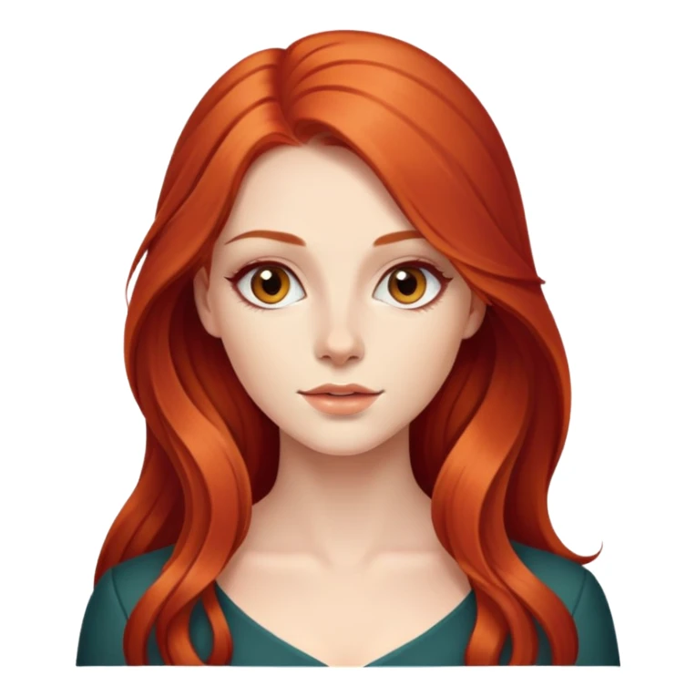 beautiful young woman with long red hair, elegant appearance sticker