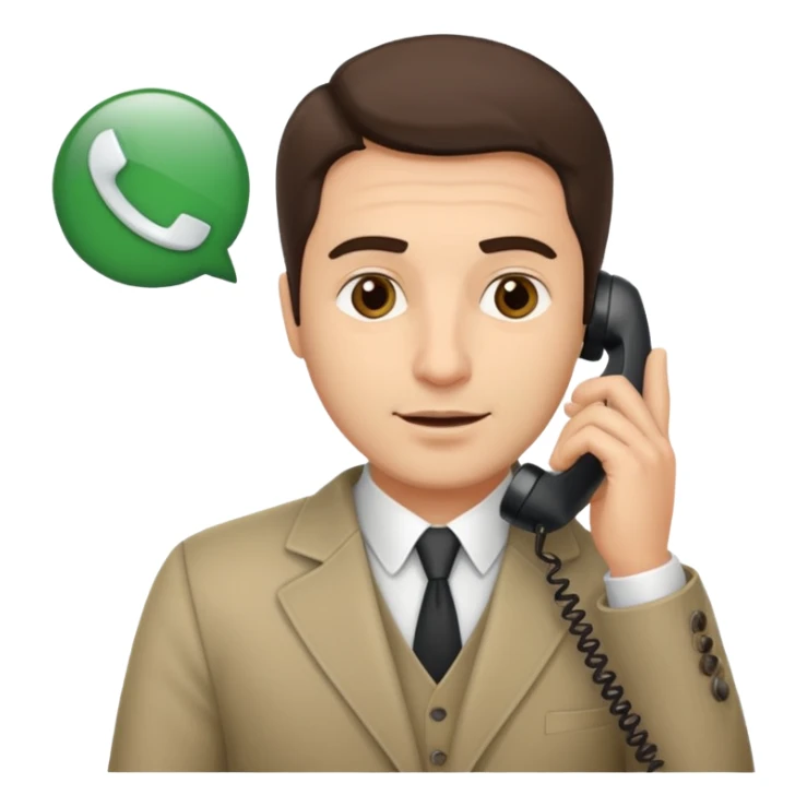 italian man on phone in office  sticker