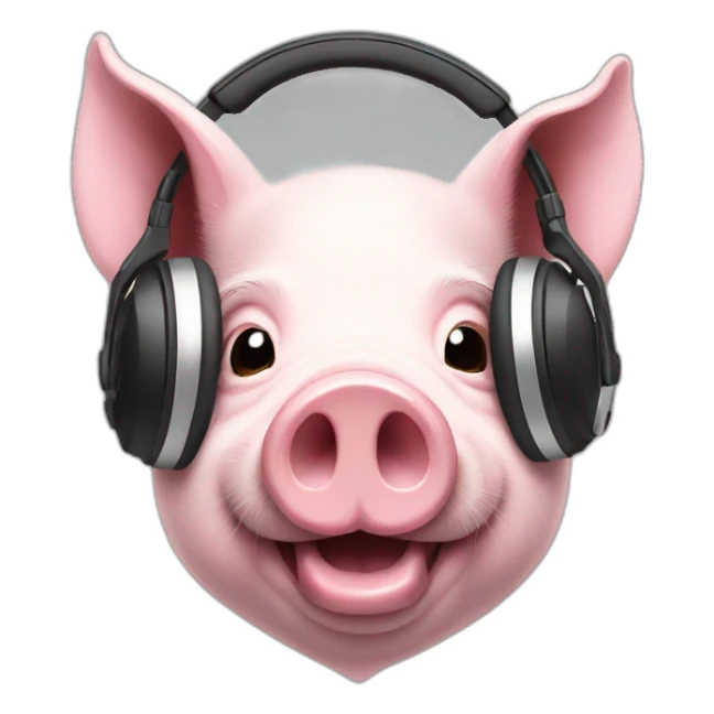 Dj pig with headphones sticker