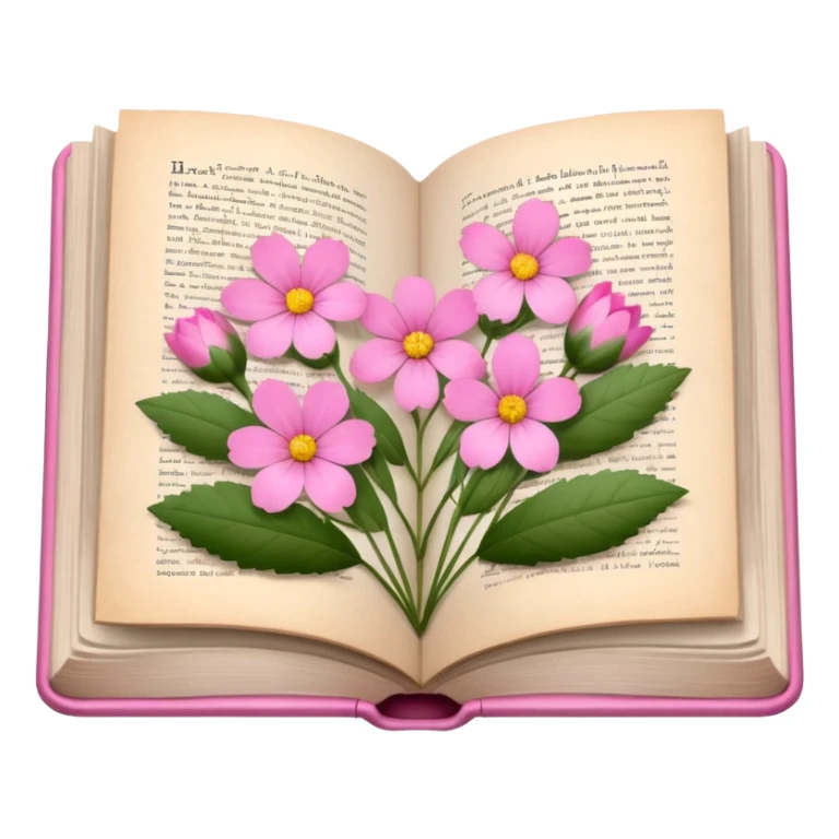 herbarium book with pink and flowers in each page  sticker