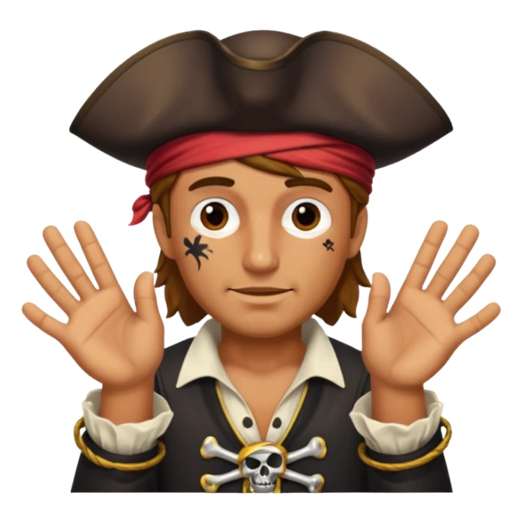 A guy with his hands as pirate hand  sticker