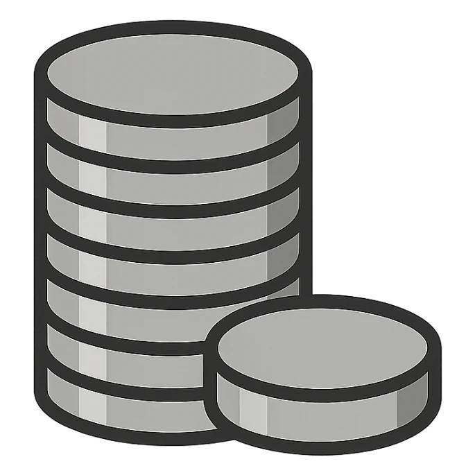 stack of coins, minimalistic, green gold and white color scheme, clean lines sticker