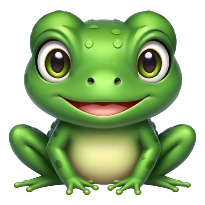 anime style kawaii frog with large expressive eyes sticker
