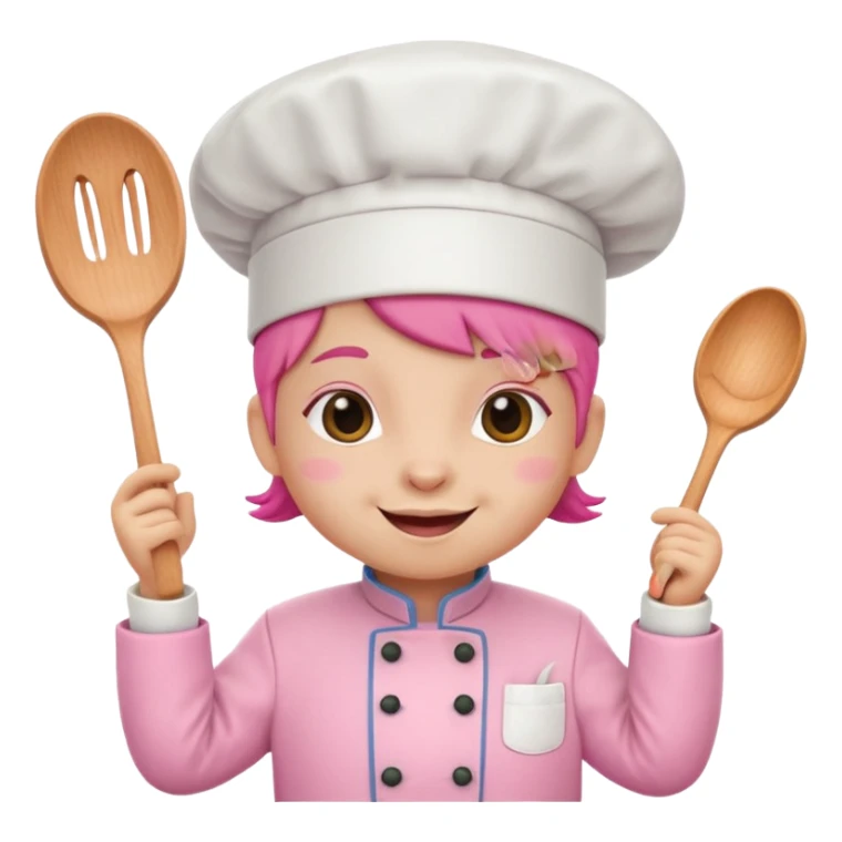 animal with pink chef costume sticker