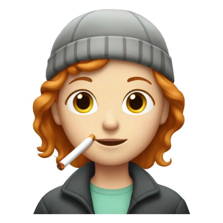 girl with ginger hair smoking sticker