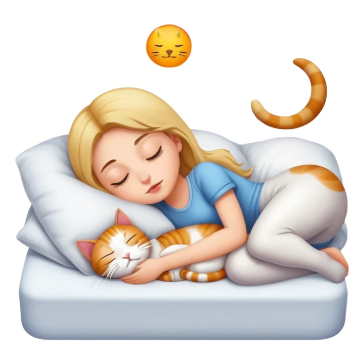a white girl sleep with a cat sticker