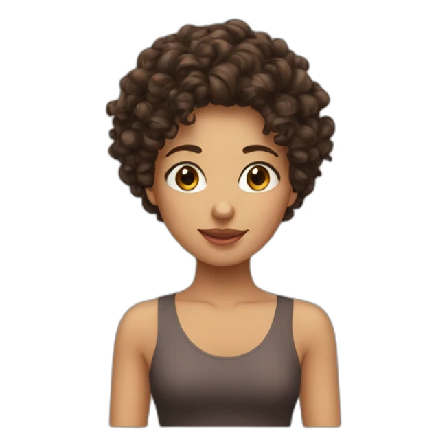 Curly brunette girl sticker
