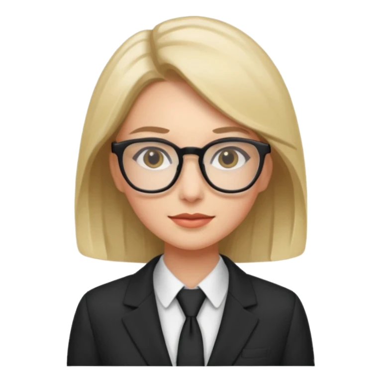 chick with glasses, wearing suit sticker
