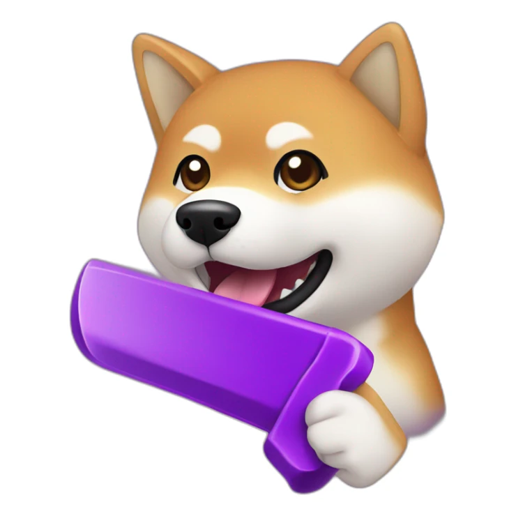 Shiba Inu destroying purple handle sticker