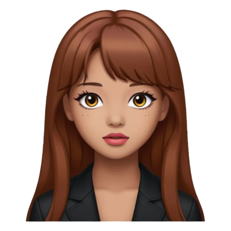 Lisa from BLACKPINK in brown hair with bold makeup sticker