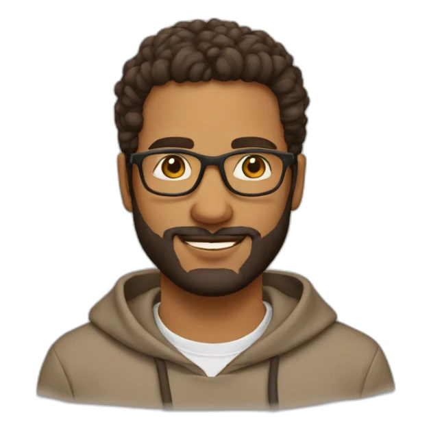 brown-moroccan-person-glasses-hoodie-beardless sticker
