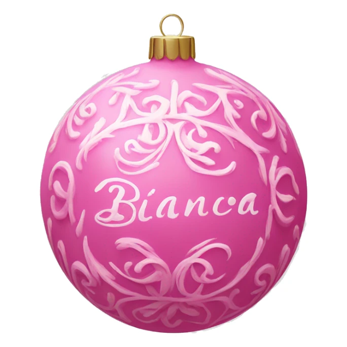 pink ornament with the name bianca on it in cursive sticker