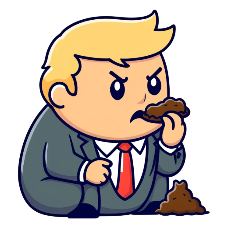 Trump eating a turd sticker
