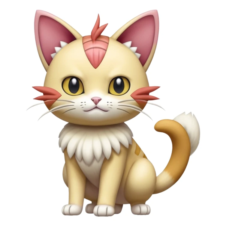 Meowth-Skitty-Pokémon-Fakémon-hybrid-creature (full body) sticker