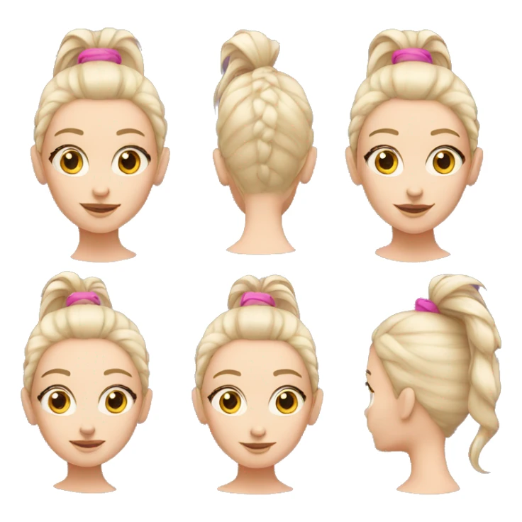 White Girl with one pink hairs ponytail sticker