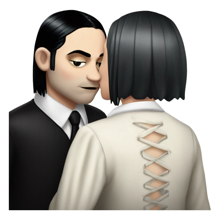 Realistic Wednesday addams kissing sweetly Kurt Cobain  sticker