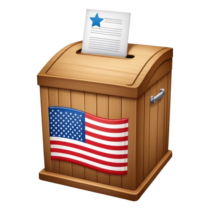 voting ballot box with American flag sticker
