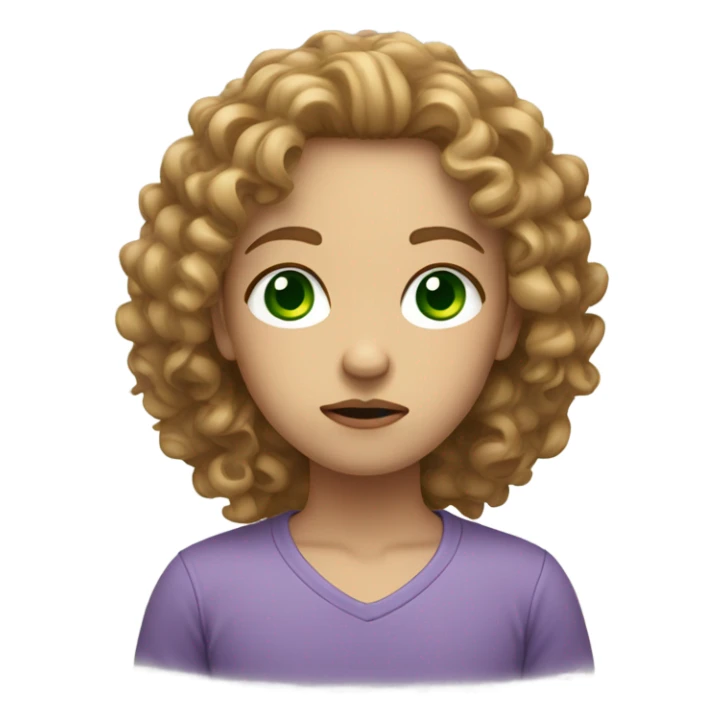 Light skinned that’s sad with light brown curly hair and green eyes sticker