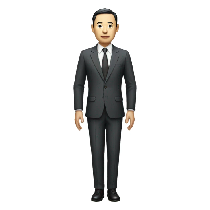 rich chinese man with narrow eyes full length in suit sticker
