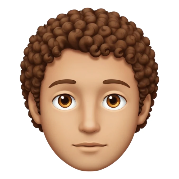 Un homme avec des cheveux bouclés bruns mais pas long avec des yeux marrons sticker