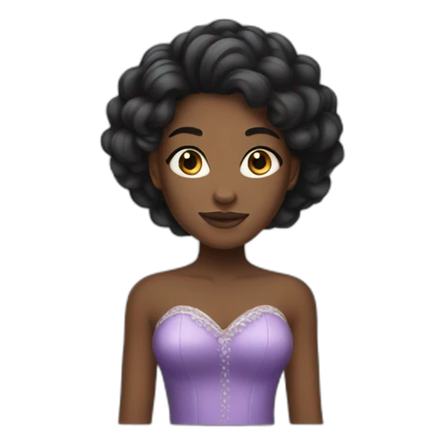 Black women with long hair princess sticker