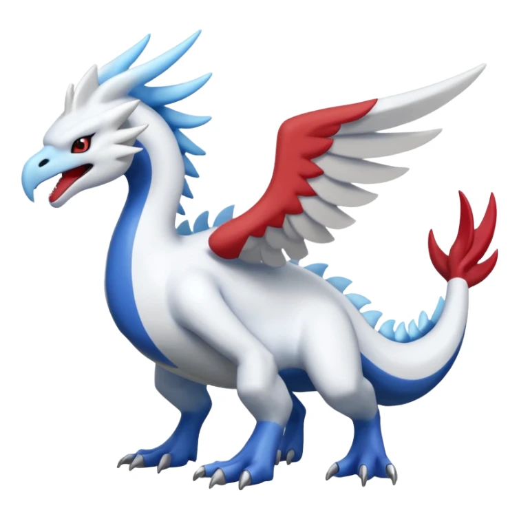 Lugia-Kyurem-Reshiram-Fakémon-hybrid-creature (full body)  sticker
