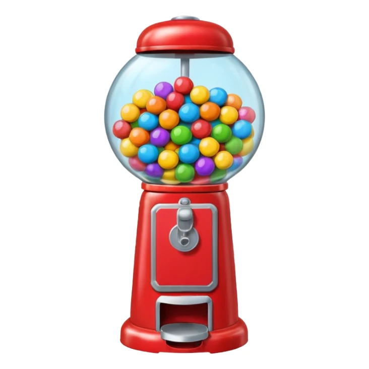 Gumball machine with gumballs sticker