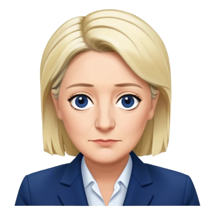 Marine Le pen avec un tailleur de couleur bleu marine  sticker