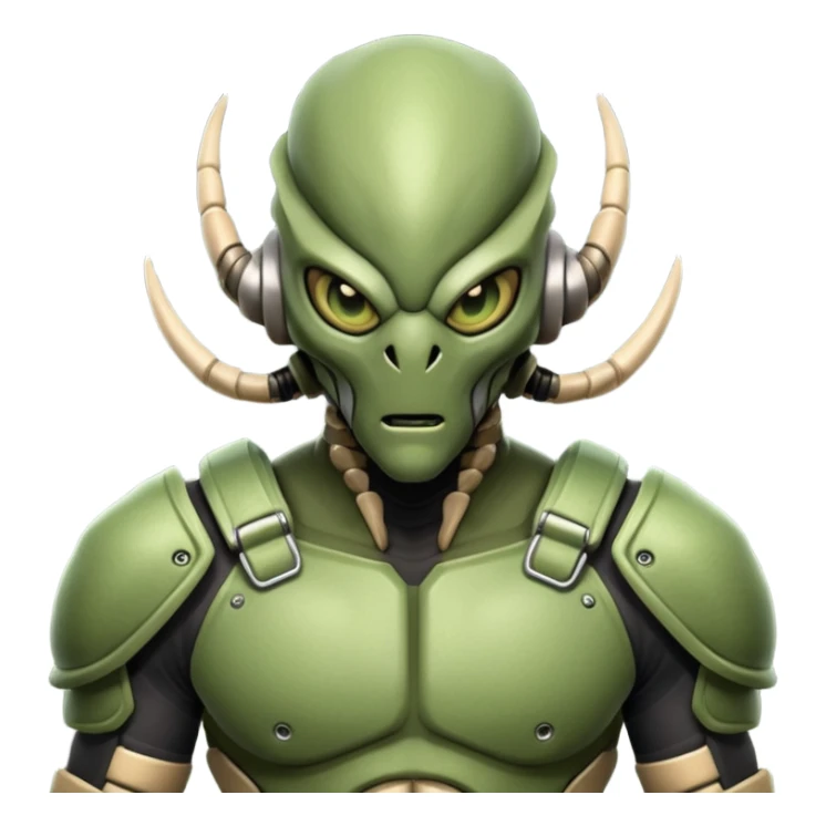insectoid alien MMA fighter portrait, head and shoulders only, armored exoskeleton skin, sharp eyes, combat gloves, aggressive stance, 3D cartoon, mobile game icon style, clean background, no text, no watermark
 sticker