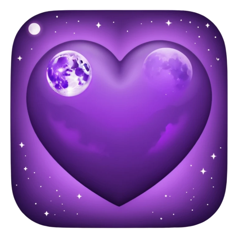 dark purple heart with a purple Moon sticker