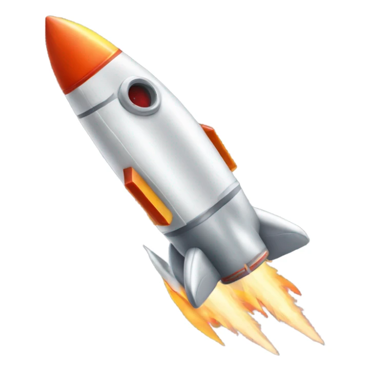  a rocket missile straight on angle with fins and flames out the back sticker