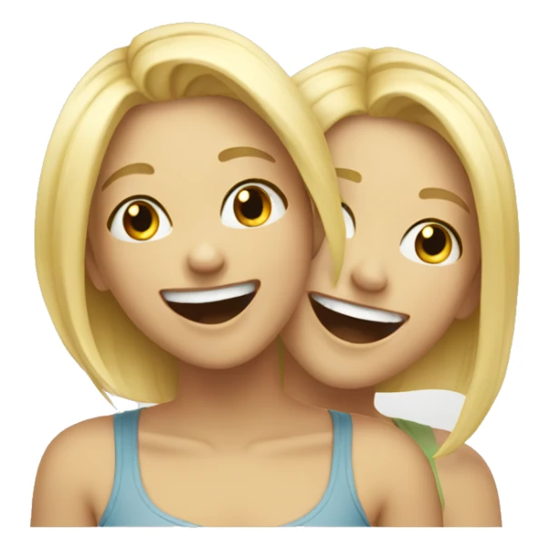 two blonde girls laughing at someone  sticker
