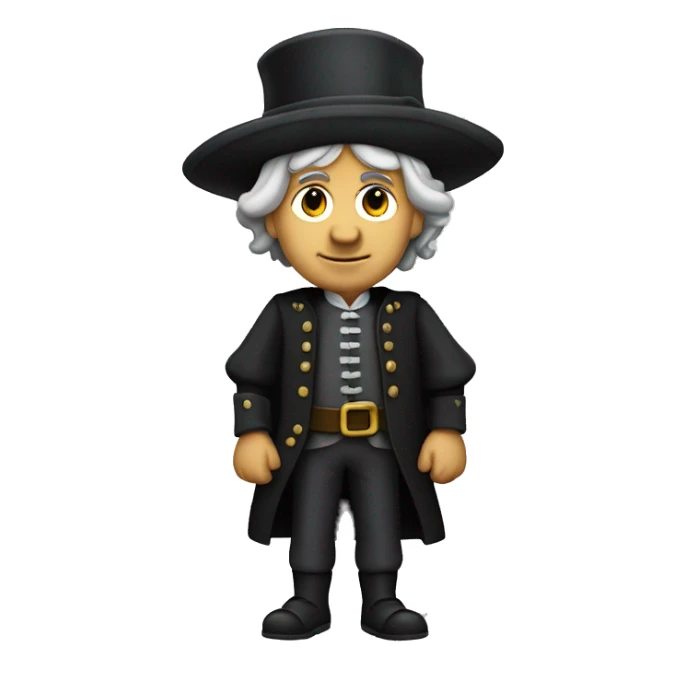 christopher columbus full body with grey hair and black tophat sticker