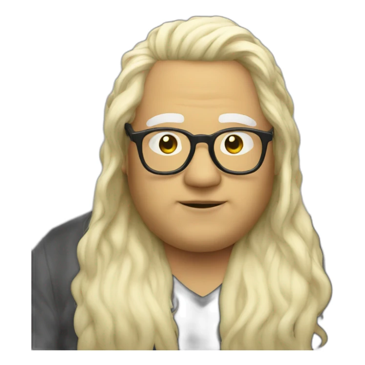 Old tanaka fat Light hair with glasses sticker