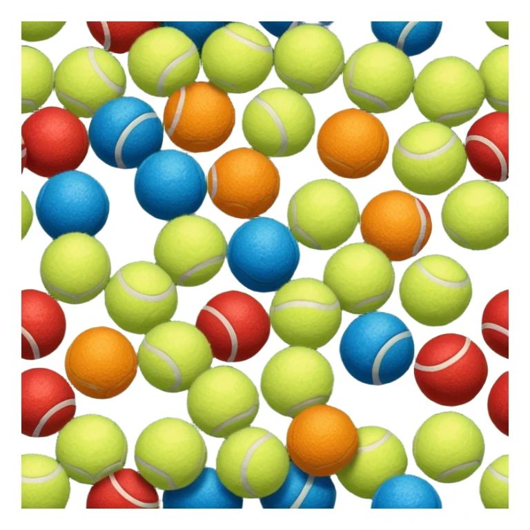 red yellow orange blue green tennis balls sticker